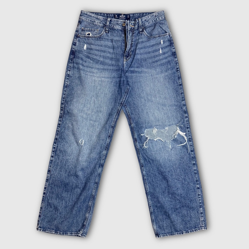 Hollister High-Rise Vintage Baggy Jeans - Women's - 11R - Medium Wash Blue